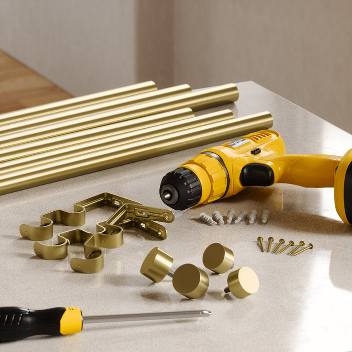  Tringle à rideaux extensible double Cappa de Umbra laiton de 1 po - 66 po à 120 po