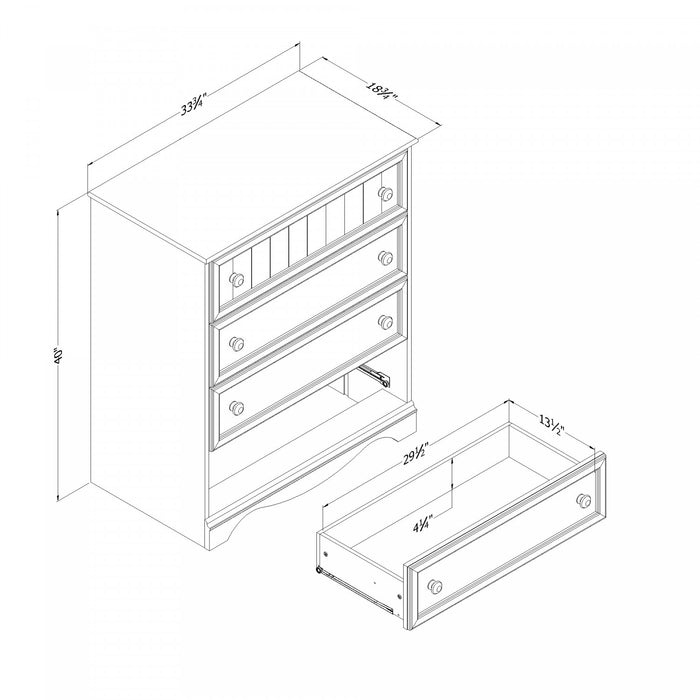 Savannah Commode 4 Tiroirs - Blanc Solide