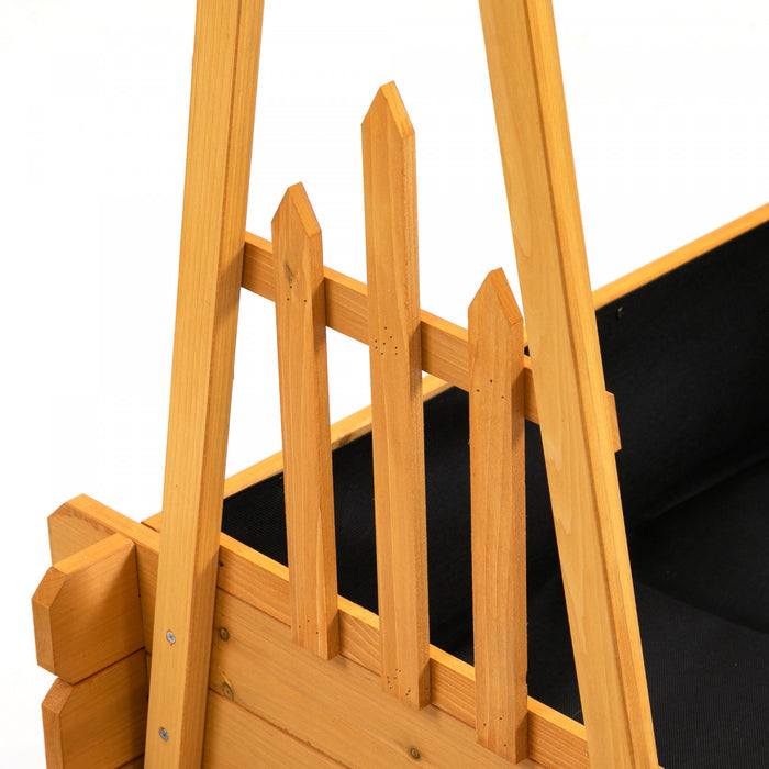 Outsunny 43\" X 26\" X 47'' Jardiniere Rectangulaire En Bois Lit De Jardin Sureleve Avec Treillis En Arc Pour Diverses Plantes Grimpantes, Jardiniere Exterieure Pour Legumes, Herbes, Fleurs