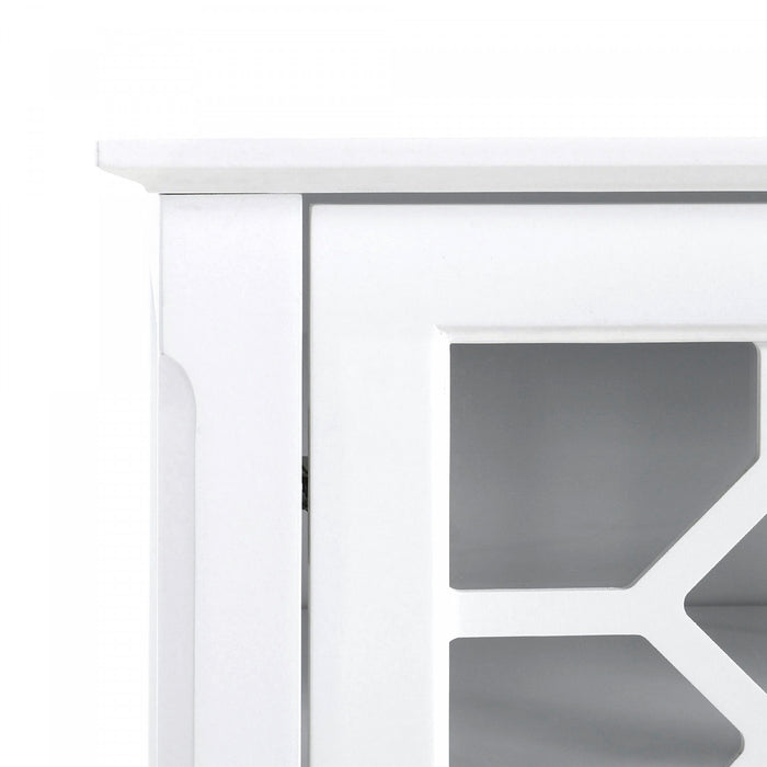 HOMCOM Buffet Vitrine 2 Portes Verre Etageres Reglables