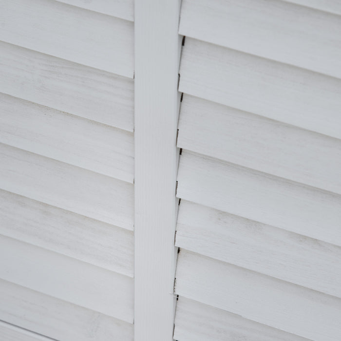 Outsunny Boite De Rangement Exterieure En Bois Avec Espace D'aeration Blanc
