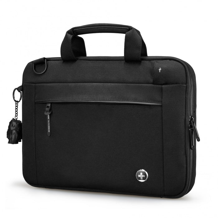 Housse pour ordinateur portable Swissdigital Bolligen 14\" – Chargement USB, resistant a l'eau, systeme Add-A-Bag, protection rembourree, voyage