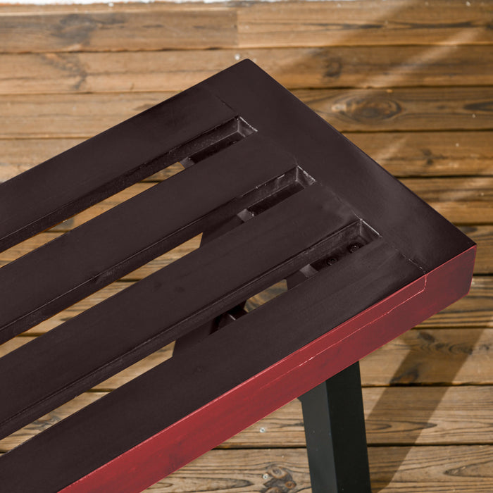 Outsunny Banc De Jardin, Banc Exterieur Avec Siege A Lattes, Marron