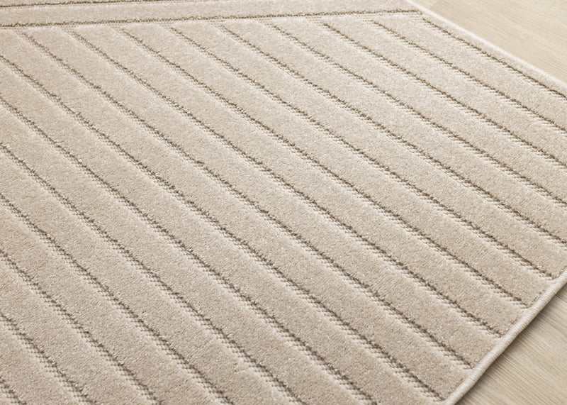 Tapis design a rayures angulaires beige Oslo, 7'10\" x 10'6\"