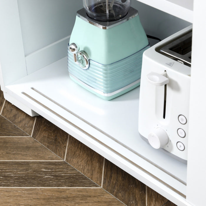 HOMCOM Buffet de cuisine modulable avec porte coulissante vitree