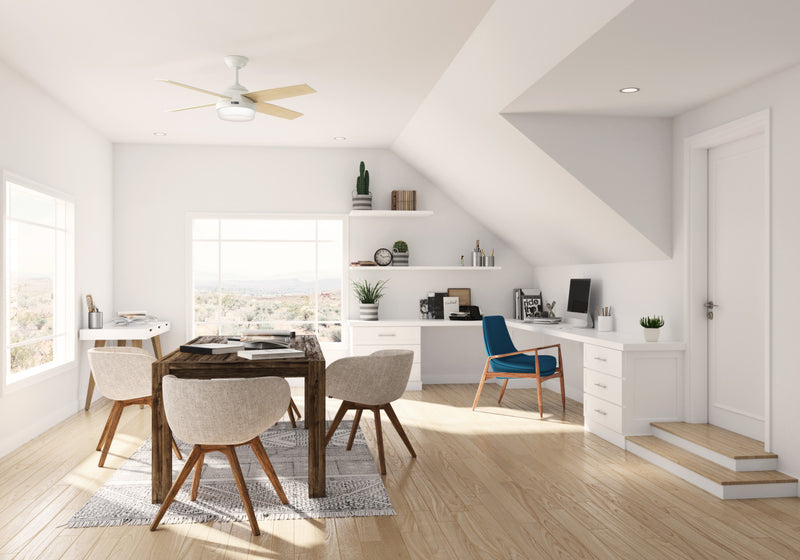 Ventilateur de plafond Dempsey avec luminaire - Blanc