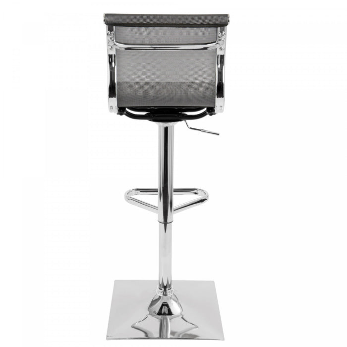 Tabouret bar pivotant réglable contemporain Mirage en tissu - argenté