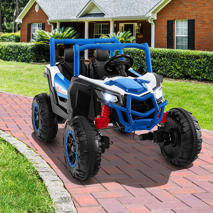 Costway 24v Kids Ride Sur Utv Avec 4 X 100w Puissant Moteur Telecommande Haute/basse Vitesse Marine