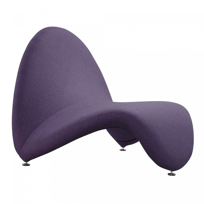 Fauteuil d’appoint moderne en melange de laine MoMa, violet – Lot de 2