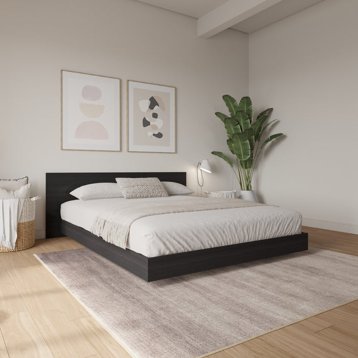 Lit plateforme bas Satori avec tete de lit Double