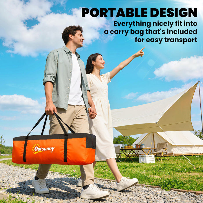 Outsunny Tente de Camping Exterieure pour 5-6 Personnes, Tente Familiale avec Crochet Lumineux, Orange