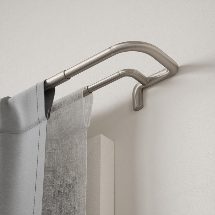  Tringle à rideaux coupe-lumière extensible double Twilight de Umbra nickel mat de 3/4 po - 66 po à 144 po