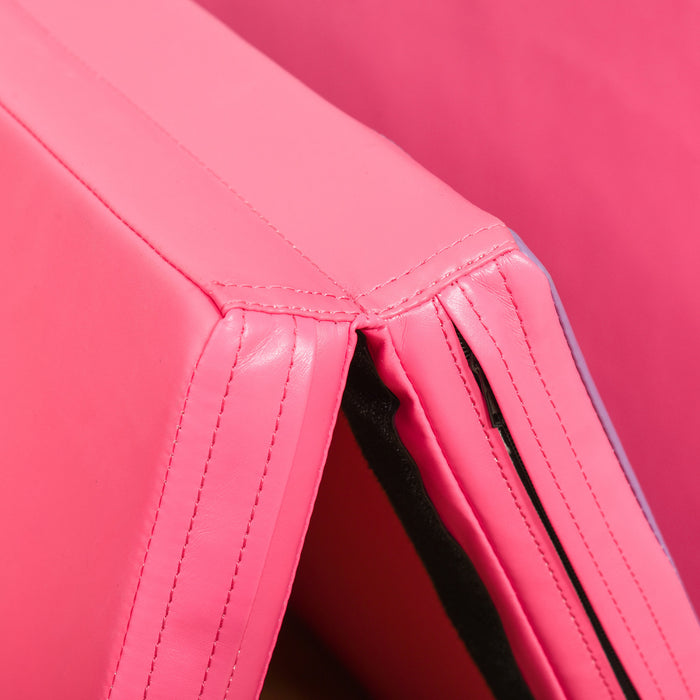 Soozier 4ftx6ftx2inch Tapis De Gymnastique En Cuir Pu 4 Panneaux (rose/violet)