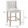 HOMCOM Modern Counter Bar Stools Upholstered Counter Chairs Set of 2 Beige