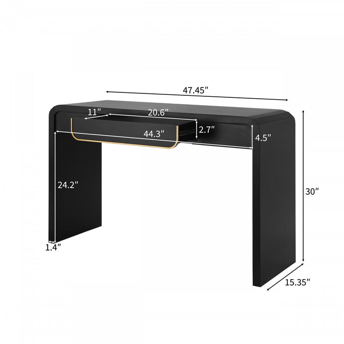 Console en bois Ethan avec rangement pour salon, entree ou couloir - noire