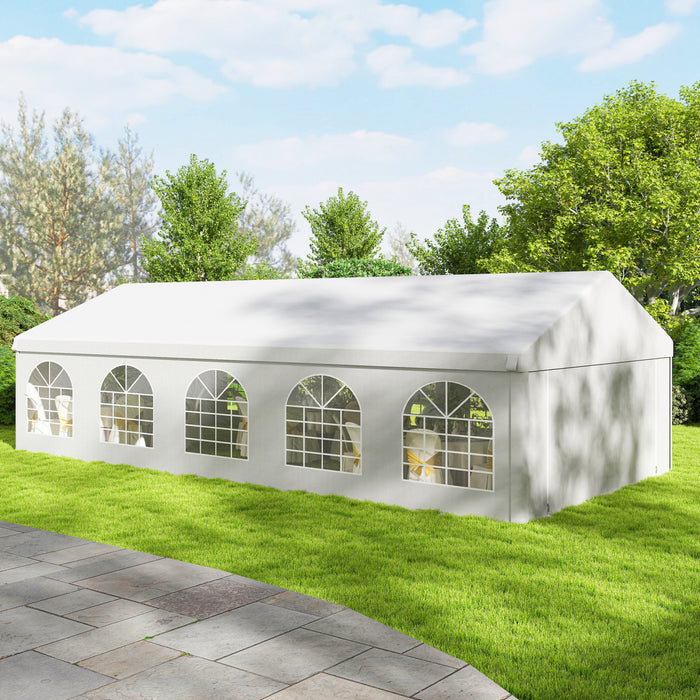 Outsunny Tente de Reception 16'x32' pour Evenements Exterieurs, Blanc