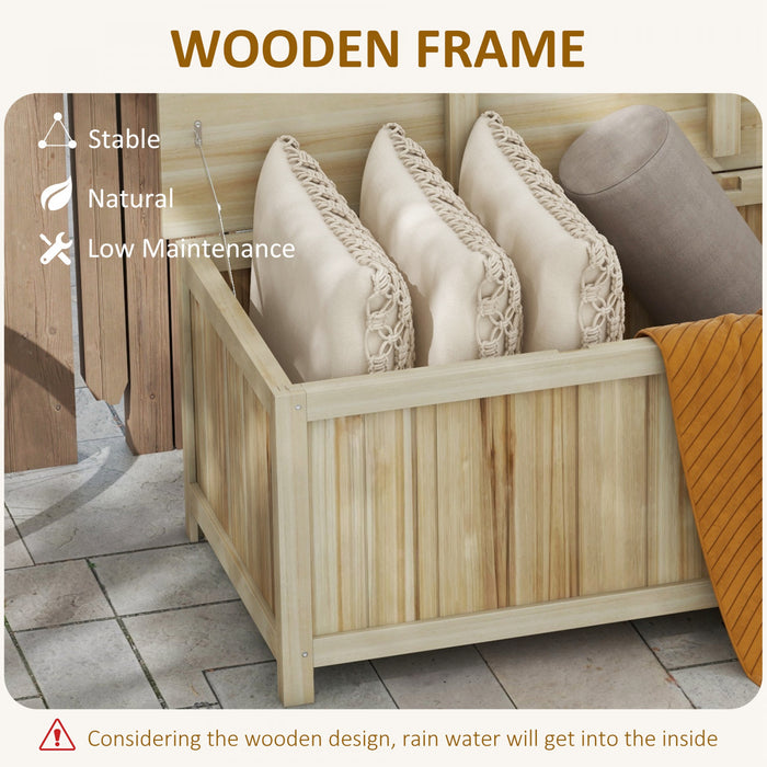 Outsunny Coffre de Terrasse en Bois 45 Gal, Boite de Rangement Exterieur
