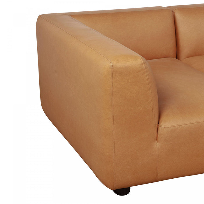 Canape sectionnel moderne contemporain Lukas 2 pieces, 118\", oriente a gauche, couleur camel