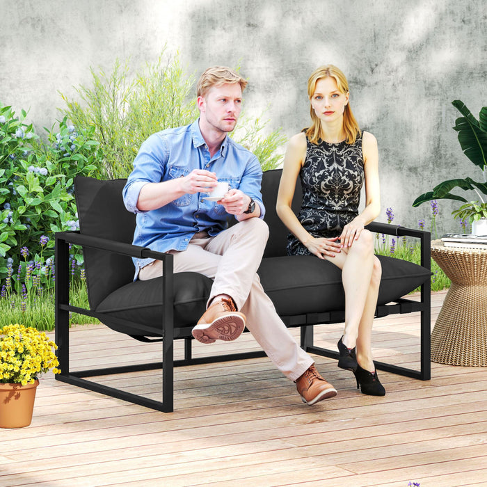Outsunny Causeuse De Canape D'exterieur, Canape De Patio En Sangle