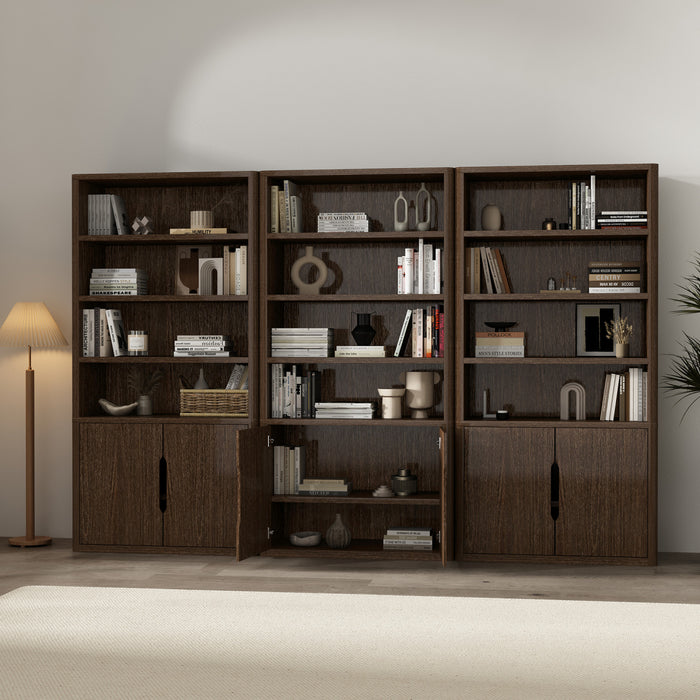 Ensemble de 3 bibliotheques-armoires Rivington Modern 40\" en noyer