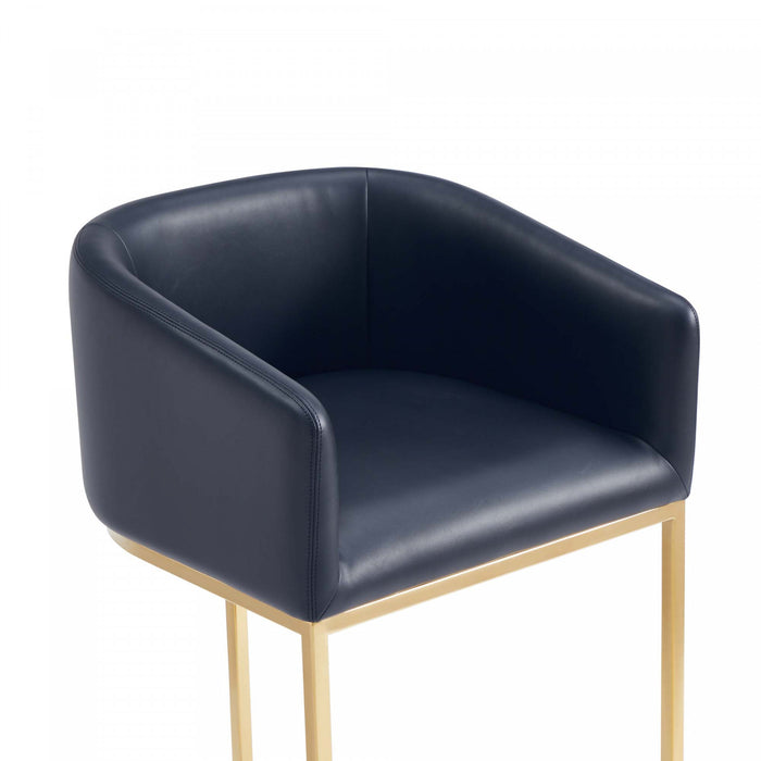 Tabouret de bar rembourre en metal noir style mid-century modern Louvre - Lot de 3