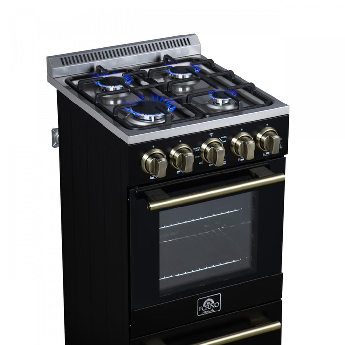 Cuisiniere a gaz autonome Forno Lamazze de 20 po, Noire -FFSGS6265-20BLK