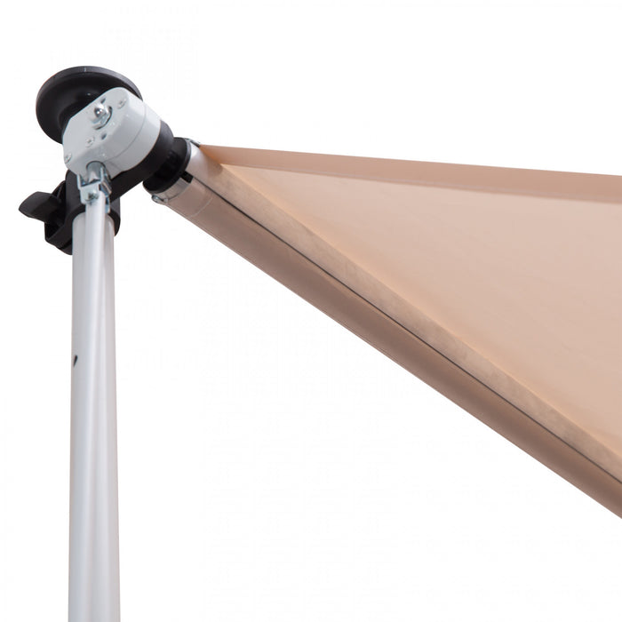 Store Banne Manuel Retractable 2l X 1,5l X 1,7-2,8h M Inclinaison Reglable Installation Rapide Metal Alu Polyester Beige
