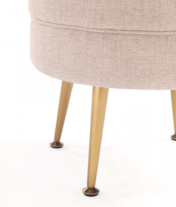 Bailey Pouf d’Appoint Rembourre Style Mid-Century Moderne en Ble