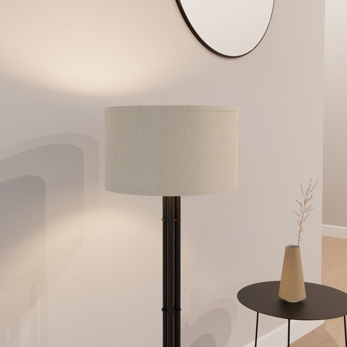 Lampe à pied noire de 62 po avec abat-jour cylindrique