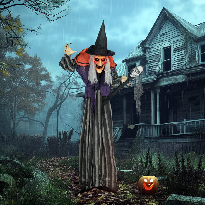 Outsunny Decoration Animee D'halloween, Sorciere Animatronique, Orange