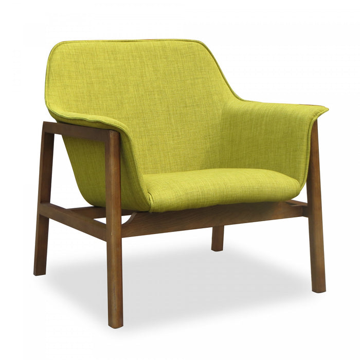 Fauteuil d’appoint Miller style milieu du siecle en tissu lin vert – Lot de 2