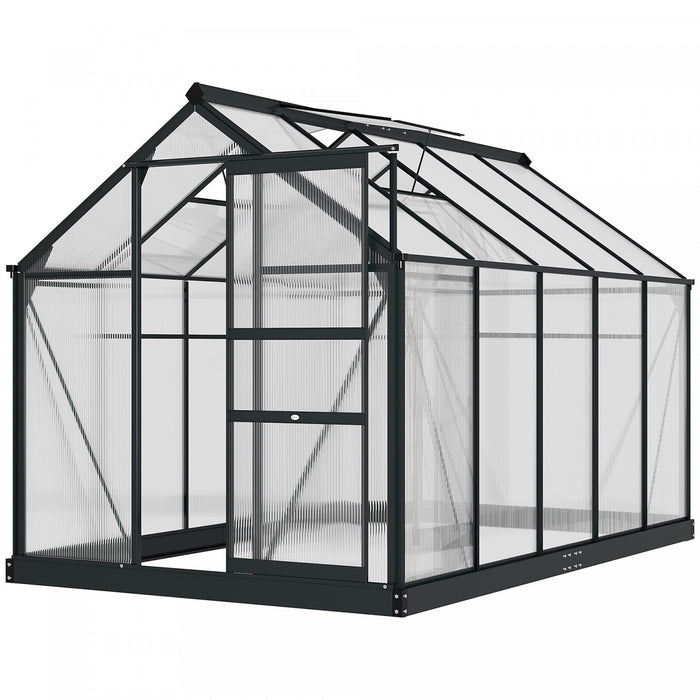 Outsunny Serre, Serre De Plain-pied Transparente Avec Porte Coulissante
