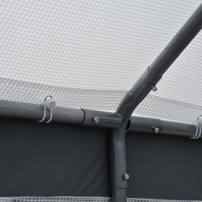 Outsunny 6'x8'x7,4' Serre De Plain-pied Robuste Plantes De Legumes D'exterieur Poussant Au Chaud Maison De Semences Tente De Croissance Des Plantes Abri Polytunnel Blanc