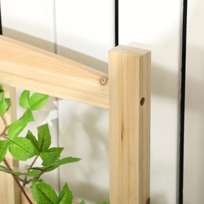 Outsunny Grand Lit De Jardin Sureleve Avec Treillis Pour Plantes Grimpantes, Jardinieres En Bois De 47 Pouces Pour Plantes D'exterieur, Legumes, Fleurs, Herbes, Assemblage Facile, Ton Naturel