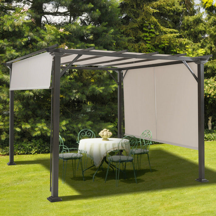 10’ X 10’ Pergola Kit Cadre En Metal Gazebo &canopy Cover Patio Furniture Shelter