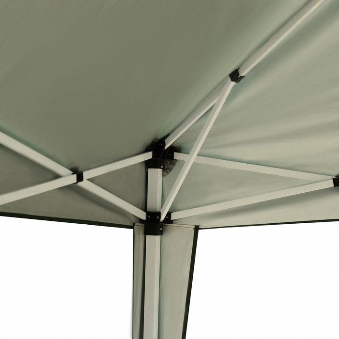 Outsunny 10x10ft Tente Escamotable Pliante D'exterieur Avec Auvent De Gazebo Avec Sac De Transport, Vert