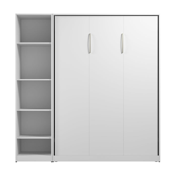 Lit double escamotable Claremont de Bestar à 5 tablettes - blanc