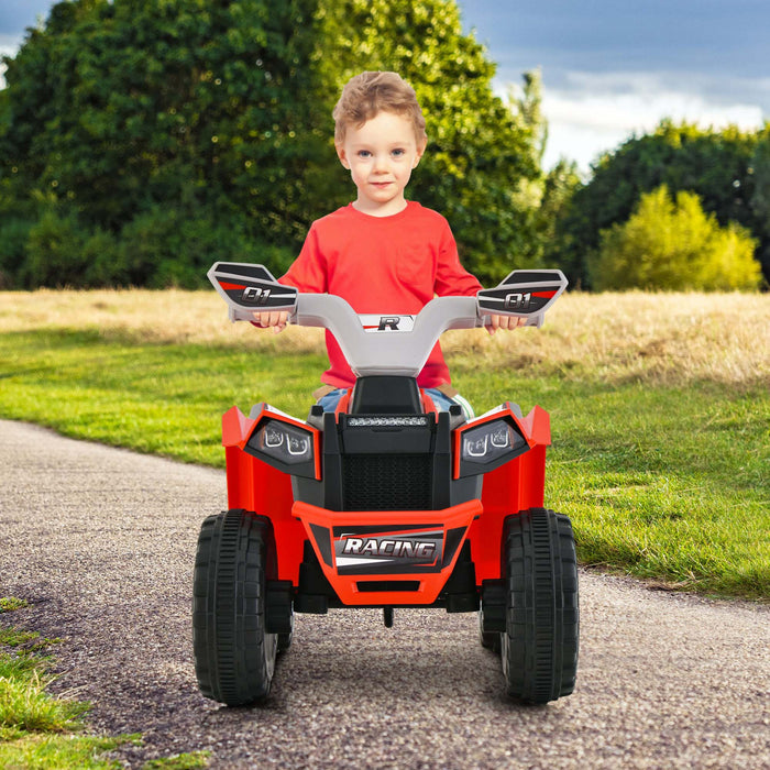 Costway Kids Ride Sur Atv 4 Wheeler Quad Toy Car 6v Alimente Par Batterie Jouet Motorise Rouge