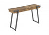Console étroite de 47 po avec tablette de rangement - bois recyclé brun avec métal noir