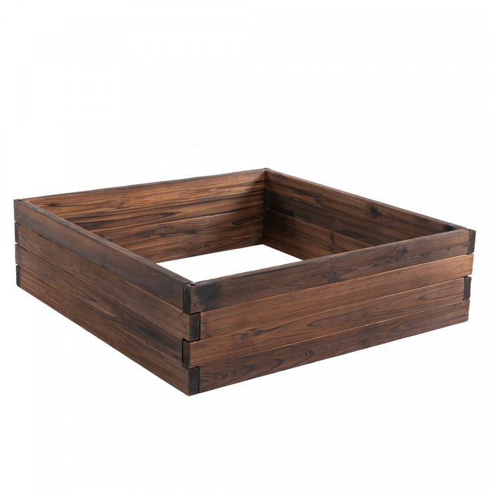 Outsunny Carre Potager Jardiniere Bois Massif Sapin Carbonise