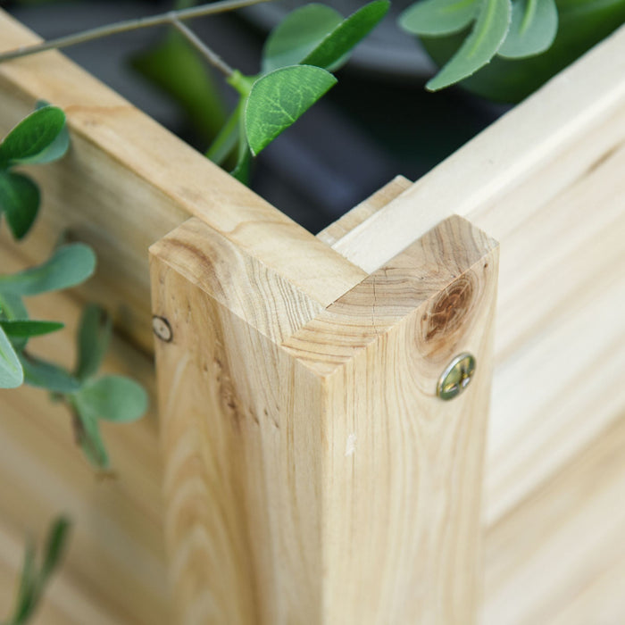 Outsunny Jardiniere Surelevee Avec Etagere De Rangement, Bois Naturel