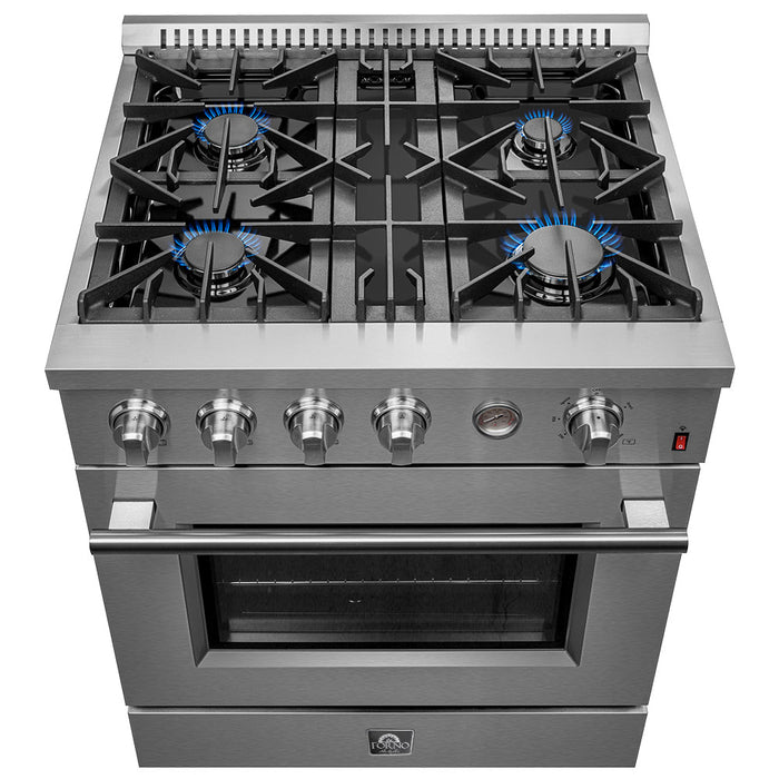 Cuisiniere a gaz Marco 30 pouces en acier inoxydable, 4,32 pi³ – FFSGS6277-30