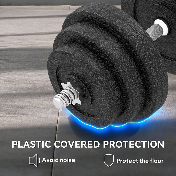 Soozier - Lot de 2 halteres reglables de 20 kg pour la maison et le fitness