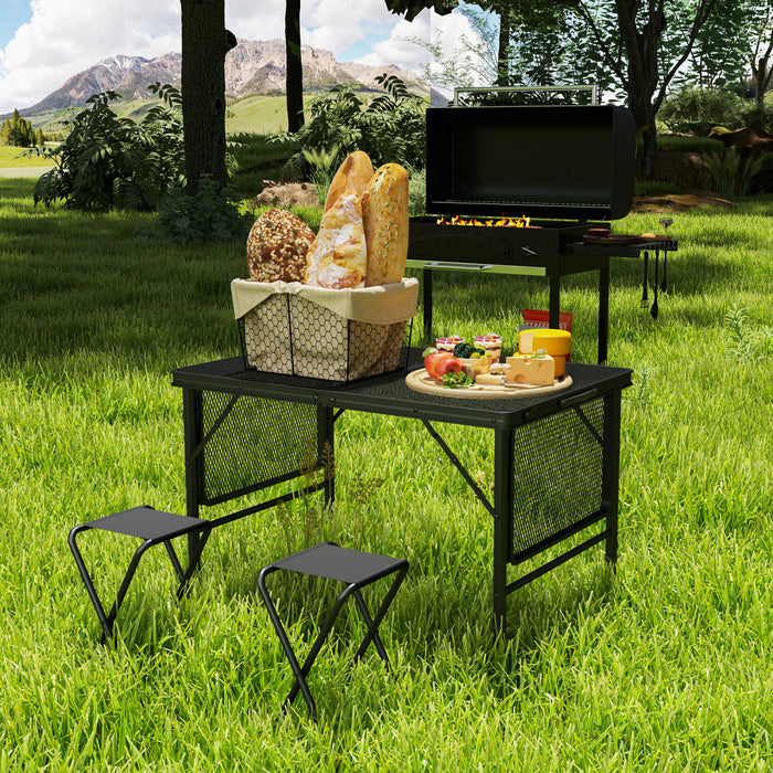 Outsunny Table De Camping Pliante De 4.5pi, Reglable En Hauteur