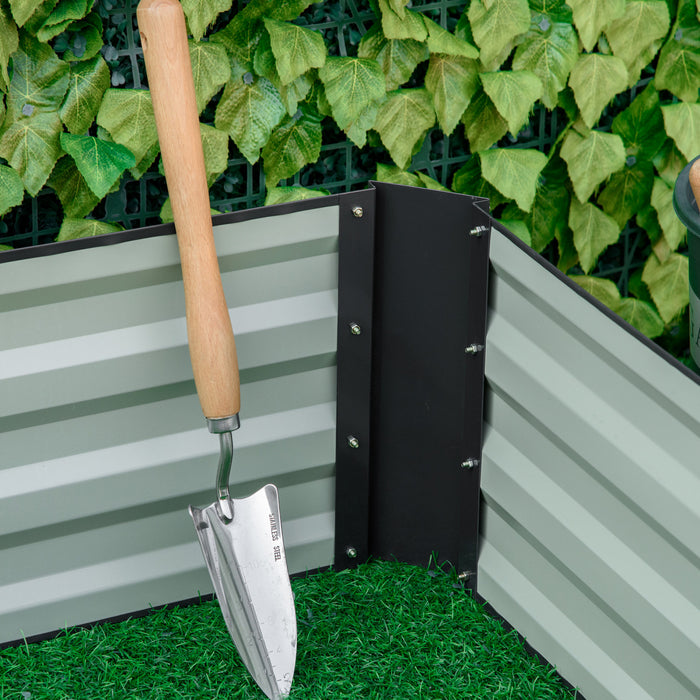 Outsunny Lit De Jardin Sureleve Galvanise 95\" X 36\" X 12\", Jardiniere Surelevee En Metal, Bricolage Et Nettoyage Faciles Pour Faire Pousser Des Fleurs, Des Herbes, Des Plantes Grasses, Gris