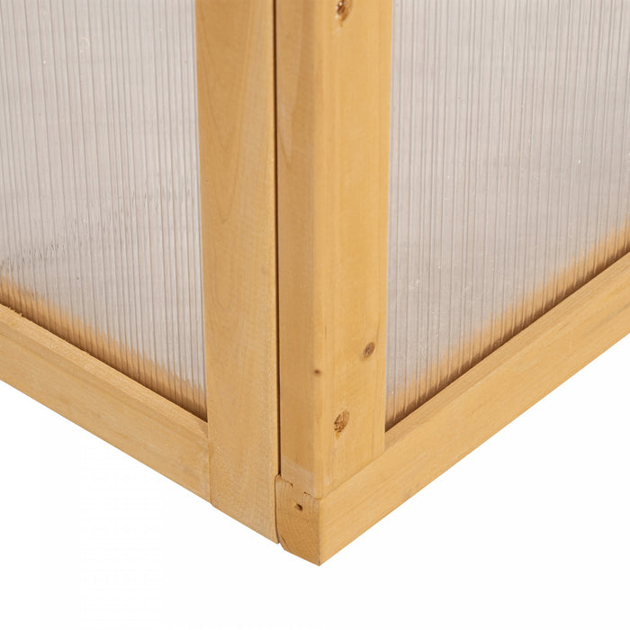 Outsunny Serre A Cadre Froid En Bois Avec Toit Ouvrant, 35.5 \"x23.5 \"x15.75\", Light Brown