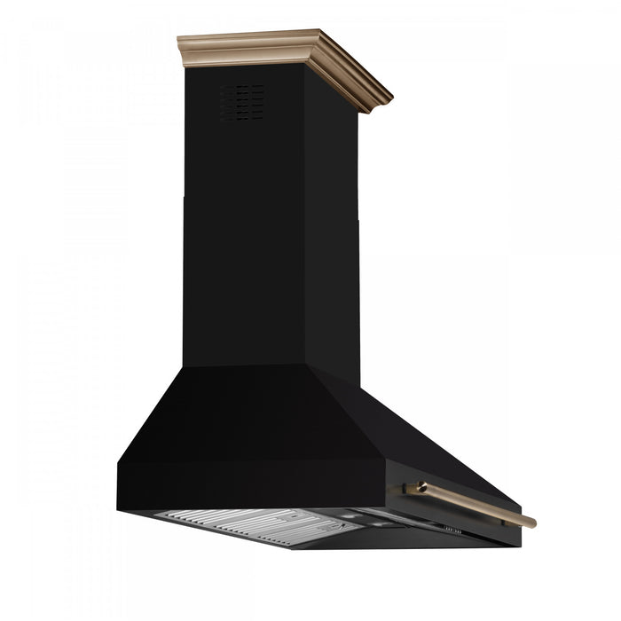 Hotte de cuisiniere murale Aria de 48 po, noir-FRHWM5095-48BLK