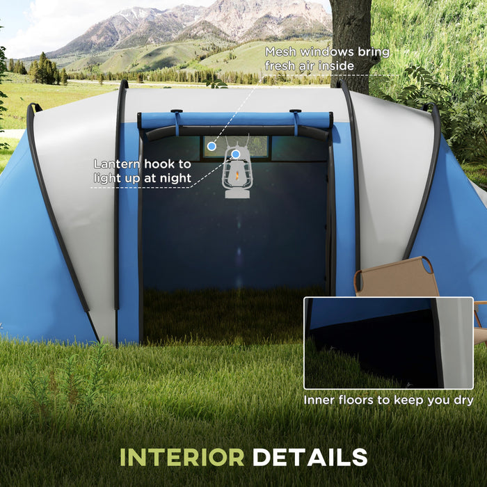 Outsunny Tente de Camping avec 2 Chambres et Espace Salon, Etanche 3000mm