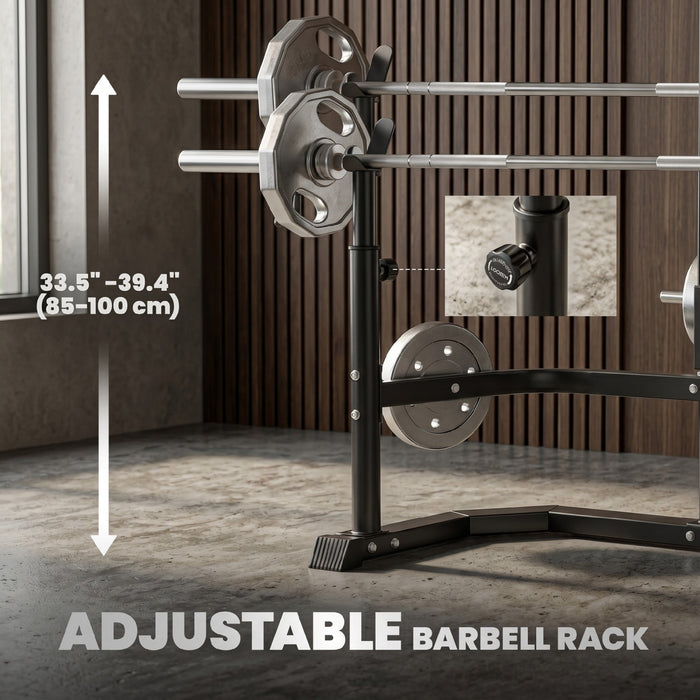 Soozier, Machine de Gym Multifonction a Domicile avec Rack de Developpe Couche, Noir