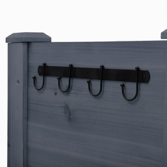 Outsunny Lit De Jardin Sureleve En Bois 48 Po Avec Crochets A Outils, Gris